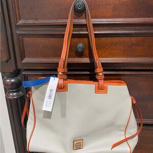 Dooney & Bourke Gray and Tan Tote Bag